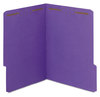 A Picture of product SMD-12442 Smead™ WaterShed® CutLess® Reinforced Top Tab Fastener Folders 0.75" Expansion, 2 Fasteners, Letter Size, Purple Exterior, 50/Box