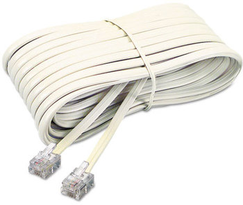 Softalk® Telephone Extension Cord, Plug/Plug,  Plug/Plug, 25 ft., Ivory