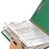 A Picture of product SMD-14033 Smead™ Six-Section Colored Pressboard Top Tab Classification Folders with SafeSHIELD® Coated Fasteners Six 2 Dividers, Letter Size, Green, 10/Box