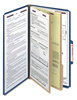 A Picture of product SMD-19035 Smead™ Six-Section Colored Pressboard Top Tab Classification Folders with SafeSHIELD® Coated Fasteners Six 2 Dividers, Legal Size, Dark Blue, 10/Box