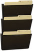A Picture of product STX-70246U06C Storex Three Pocket Letter Size Wall File. 13 X 14 in. Smoke.