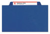 A Picture of product SMD-19035 Smead™ Six-Section Colored Pressboard Top Tab Classification Folders with SafeSHIELD® Coated Fasteners Six 2 Dividers, Legal Size, Dark Blue, 10/Box