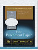 A Picture of product SOU-P974CK336 Southworth® Parchment Specialty Paper,  Gray, 24 lb., 8 1/2 x 11, 100/Box