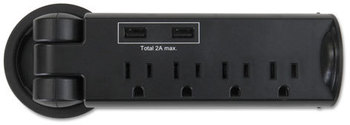 Safco® Pull-Up Power Module with USB 4 Outlets, 2 Ports, 8 ft Cord, Black