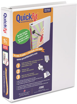 QuickFit® QuickFit® by Stride D-Ring View Binder,  1 1/2" Capacity, 8 1/2 x 11, White