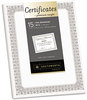 A Picture of product SOU-CTP1W Southworth® Premium Certificates,  White, Fleur Silver Foil Border, 66 lb, 8.5 x 11, 15/Pack