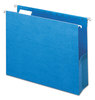 A Picture of product SMD-64270 Smead™ Hanging Pockets with Full-Height Gusset 1 Section, 3" Capacity, Letter Size, 1/5-Cut Tabs, Sky Blue, 25/Box