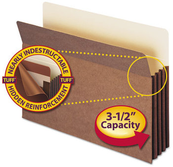 Smead™ Redrope TUFF® Pocket Drop-Front File Pockets with Fully Lined Gussets 3.5" Expansion, Legal Size, 10/Box