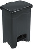 A Picture of product SAF-9710BL Safco® Plastic Step-On Receptacle, Rectangular, Plastic, 4gal, Black