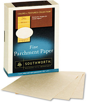 Southworth® Parchment Specialty Paper,  Copper, 24 lb., 8 1/2 x 11, 500/Box