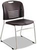 A Picture of product SAF-4292BL Safco® Vy™ Series Stack Chairs Supports Up to 350 lb, 18.75" Seat Height, Black Back, Silver Base, 2/Carton