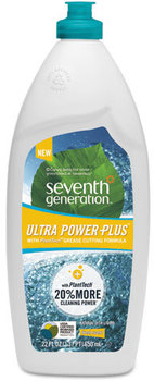 Seventh Generation® Natural Dishwashing Liquid,  Ultra Power Plus, Fresh Scent, 22 oz Bottle