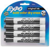 A Picture of product SAN-83661 EXPO® Dry Erase Marker,  Chisel Tip, Black, 4/Pack