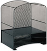 A Picture of product SAF-3260BL Safco® Onyx™ Mesh Desktop Hanging File With Two Horizontal Trays 3 Sections, Letter Size, 10.75" Long, Black