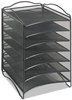 A Picture of product SAF-9431BL Safco® Onyx™ Mesh Literature Sorter,  Six Compartments, Black