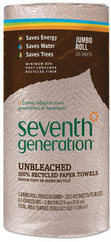 Seventh Generation® Natural Unbleached 100% Recycled Paper Towels,  11 x 9, 120 Sheets/Roll  30 rolls/Case