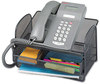 A Picture of product SAF-2160BL Safco® Onyx™ Mesh Telephone Stand Angled Steel 11.75 x 9.25 7, Black