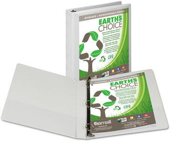 Samsill® Earth's Choice™ Biobased + Biodegradable D-Ring View Binder,  1" Cap, White