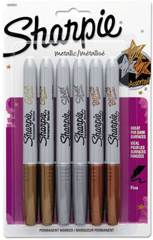 Sharpie® Metallic Permanent Marker,  Assorted, 6/Pack