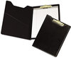 A Picture of product SAM-71410 Samsill® Value Padfolio,  Heavyweight Sealed Vinyl, Brass Clip, Inside Front Pocket, Black