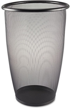 Safco® Onyx™ Round Mesh Wastebaskets,  Steel Mesh, 9gal, Black