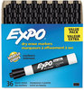 A Picture of product SAN-1920940 EXPO® Low-Odor Dry-Erase Marker,  Chisel Tip, Black, 36/Box