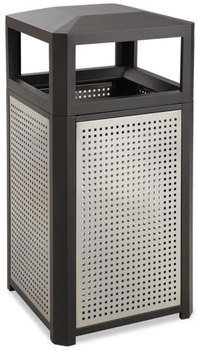 Safco® Evos™ Series Steel Waste Container,  38gal, Black