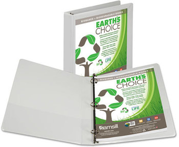 Samsill® Earth's Choice™ Biobased + Biodegradable Round Ring View Binder,  1" Cap, White
