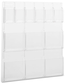 Safco® Reveal™ Clear Literature Displays 12 Compartments, 30w x 2d 34.75h,
