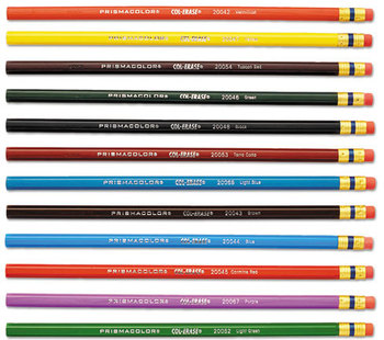 Prismacolor® Col-Erase® Pencil with Eraser,  12 Assorted Colors/Set