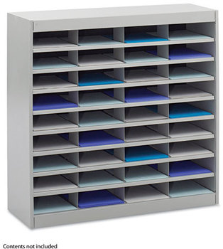 Safco® E-Z Stor® Literature Organizers with Steel Frames and Shelves,  36 Sections, 37 1/2 x 12 3/4 x 36 1/2, Gray