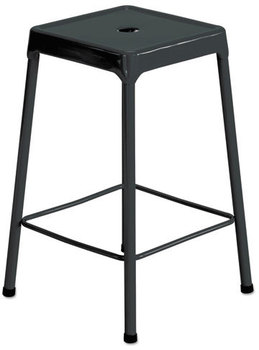 Safco® Counter-Height Steel Stool Backless, Supports Up to 250 lb, 25" Seat Height, Black