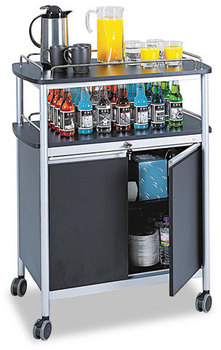 Safco® Mobile Beverage Cart,  33-1/2w x 21-3/4d x 43h, Black