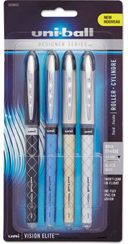 uni-ball® VISION ELITE™ Designer Series Roller Ball Pen,  .8 mm, Assorted Barrels, Black Ink