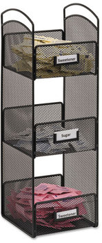 Safco® Onyx™ Breakroom Organizers 3 Compartments, 6 x 18, Steel Mesh, Black