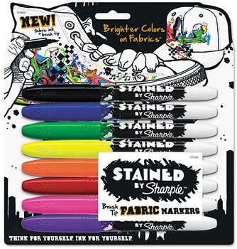 Sharpie® Stained™ Fabric Markers,  Assorted, 8/Pack