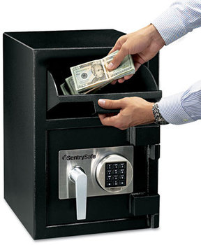 Sentry® Safe Digital Depository Safe,  Large, 0.94 ft3, 14w x 15 3/5d x 20h, Black