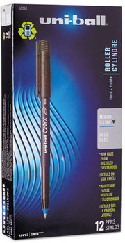uni-ball® ONYX® Stick Roller Ball Pen,  Blue Ink, Micro, Dozen