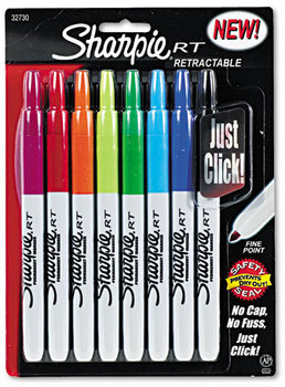 Sharpie® Retractable Permanent Marker,  Fine Point, Assorted, 8/Set