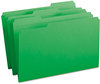 A Picture of product SMD-17134 Smead™ Reinforced Top Tab Colored File Folders 1/3-Cut Tabs: Assorted, Legal Size, 0.75" Expansion, Green, 100/Box