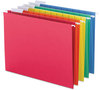 A Picture of product SMD-64059 Smead™ Colored Hanging File Folders with 1/5 Cut Tabs Letter Size, 1/5-Cut Assorted Bright Colors, 25/Box