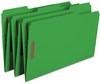 A Picture of product SMD-17140 Smead™ Top Tab Colored Fastener Folders 0.75" Expansion, 2 Fasteners, Legal Size, Green Exterior, 50/Box