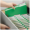 A Picture of product SMD-17140 Smead™ Top Tab Colored Fastener Folders 0.75" Expansion, 2 Fasteners, Legal Size, Green Exterior, 50/Box