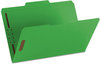 A Picture of product SMD-17140 Smead™ Top Tab Colored Fastener Folders 0.75" Expansion, 2 Fasteners, Legal Size, Green Exterior, 50/Box