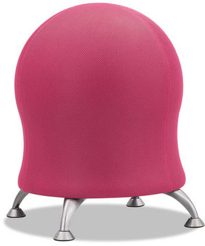 Safco® Zenergy™ Ball Chair Backless, Supports Up to 250 lb, Pink Fabric Seat, Silver Base, Ships in 1-3 Business Days