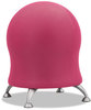 A Picture of product SAF-4750PI Safco® Zenergy™ Ball Chair Backless, Supports Up to 250 lb, Pink Fabric Seat, Silver Base, Ships in 1-3 Business Days