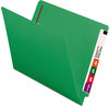 A Picture of product SMD-25140 Smead™ Heavyweight Colored End Tab Fastener Folders 0.75" Expansion, 2 Fasteners, Letter Size, Green Exterior, 50/Box