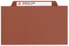 A Picture of product SMD-14079 Smead™ Six-Section Pressboard Top Tab Pocket-Style Classification Folders with SafeSHIELD® Coated Fasteners 6-Section Pocket 6 2 Dividers, Letter Size, Red, 10/Box