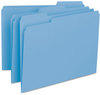 A Picture of product SMD-10239 Smead™ Interior File Folders 1/3-Cut Tabs: Assorted, Letter Size, 0.75" Expansion, Blue, 100/Box