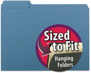 Smead™ Interior File Folders 1/3-Cut Tabs: Assorted, Letter Size, 0.75" Expansion, Blue, 100/Box